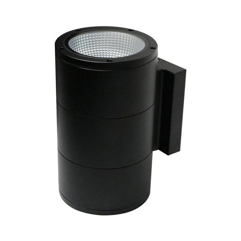 LED Black Cylinder Wall Sconce 6IN 36W 30/40/50K 120-277V Photocell