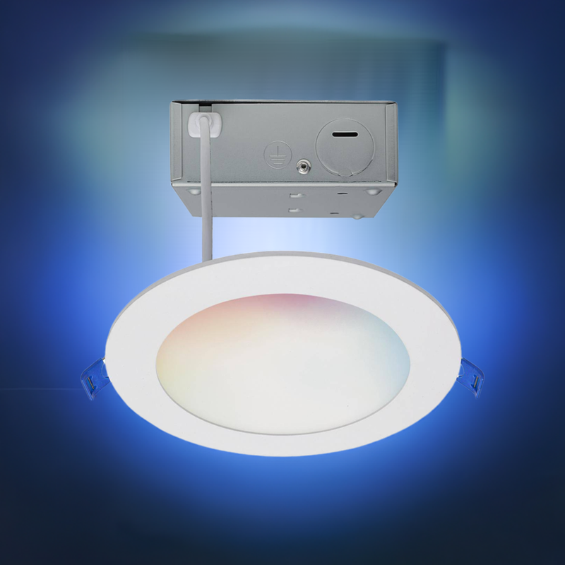 12 Watt; Low Profile Downlight; 6 Inch Round Tunable White and RGB; 120 Volt