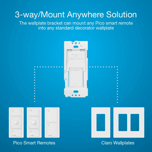 Lutron PICO-WBX-Adapt Wallbox Adaptor, White