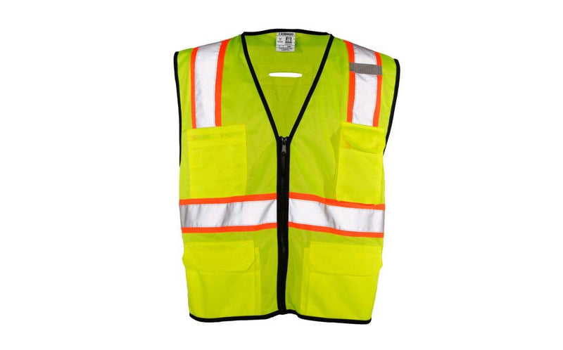 ML Kishigo 1580 Economy 6 Pocket Contrast Vest - Yellow/Lime in S/M