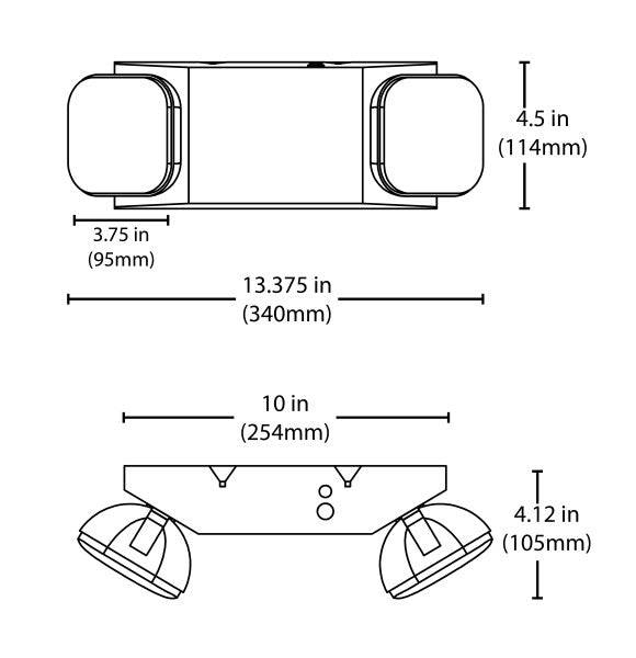 Low Profile Adjustable LED Emergency Light Fixture in White