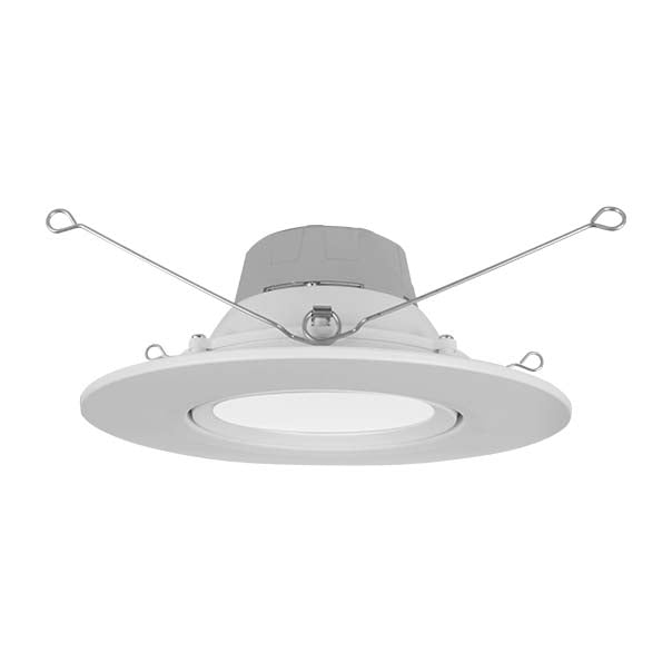 Nicor 6-inch LED Gimbal Retrofit Kit with 900 lumens, adjustable CCT 2700K-5000K, for recessed lighting installations.