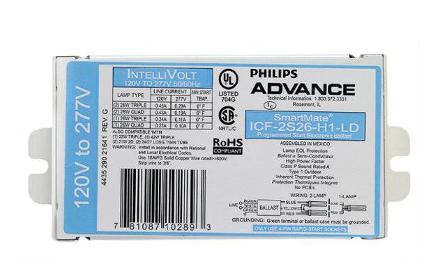 Advance ICF-2S26-H1-LD ICF2S26H1LD SmartMate 2x26W 4 PIN CFL Electronic Ballast