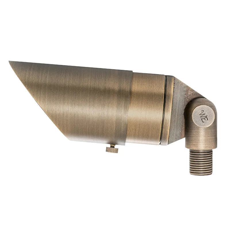 Westgate 12V LED 5W solid brass landscape light with 3000K warm white glow, ideal for outdoor landscape lighting.