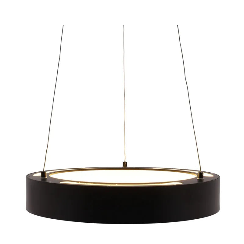LED Black 18" Hollow Circle Pendant with Uplight, 30W