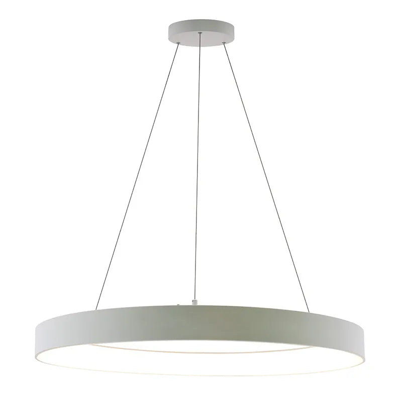 White 36IN Hollow Circle Pendant with Uplight, 80W, CCT