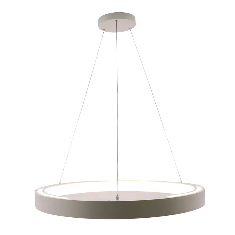 White 36IN Hollow Circle Pendant with Uplight, 80W, CCT