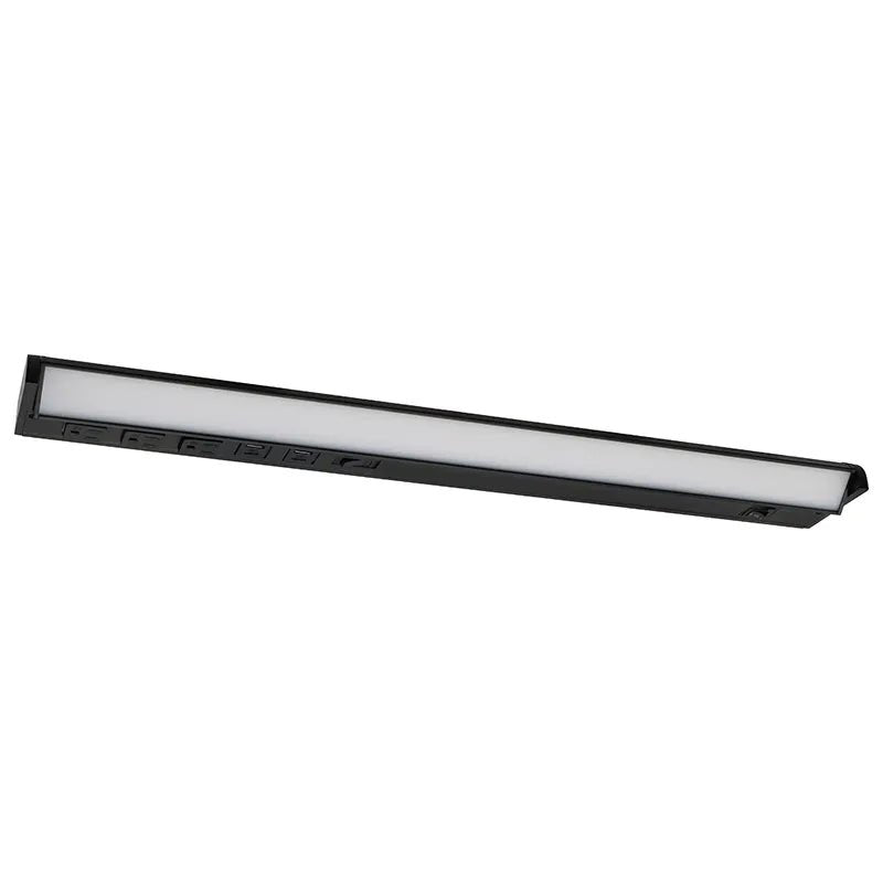 LED 24 Inch Black Undercabinet with Receptacles and USB Ports, 12W, 2700K/3000K/3500K/4000K/5000K - Westgate