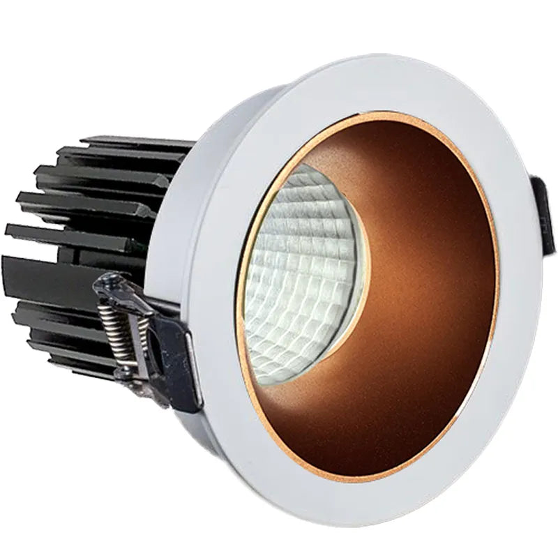 LED 3" Architectural Canless Fixture- White w/ Matte Gold 