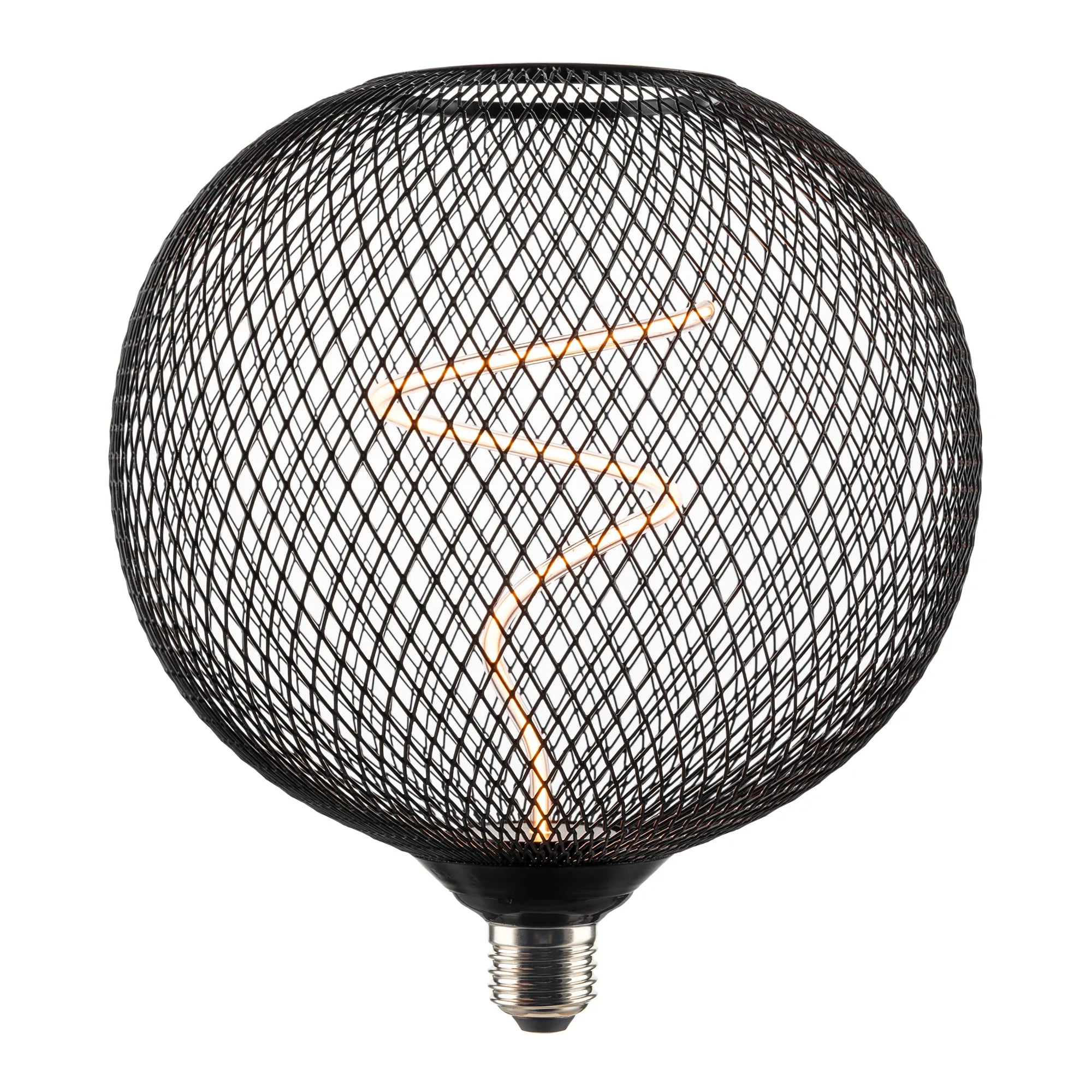 Westgate LED 8-inch round metal mesh pendant lamp with E26 base and 1800K warm light, 4-watt decorative ceiling light.