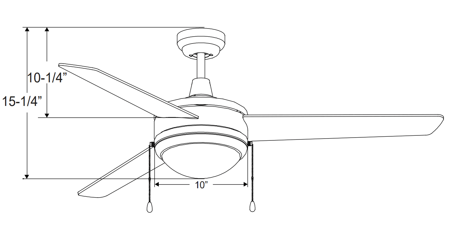 Contempo 3 Blade Ceiling Fan in Oiled Rubbed Bronze