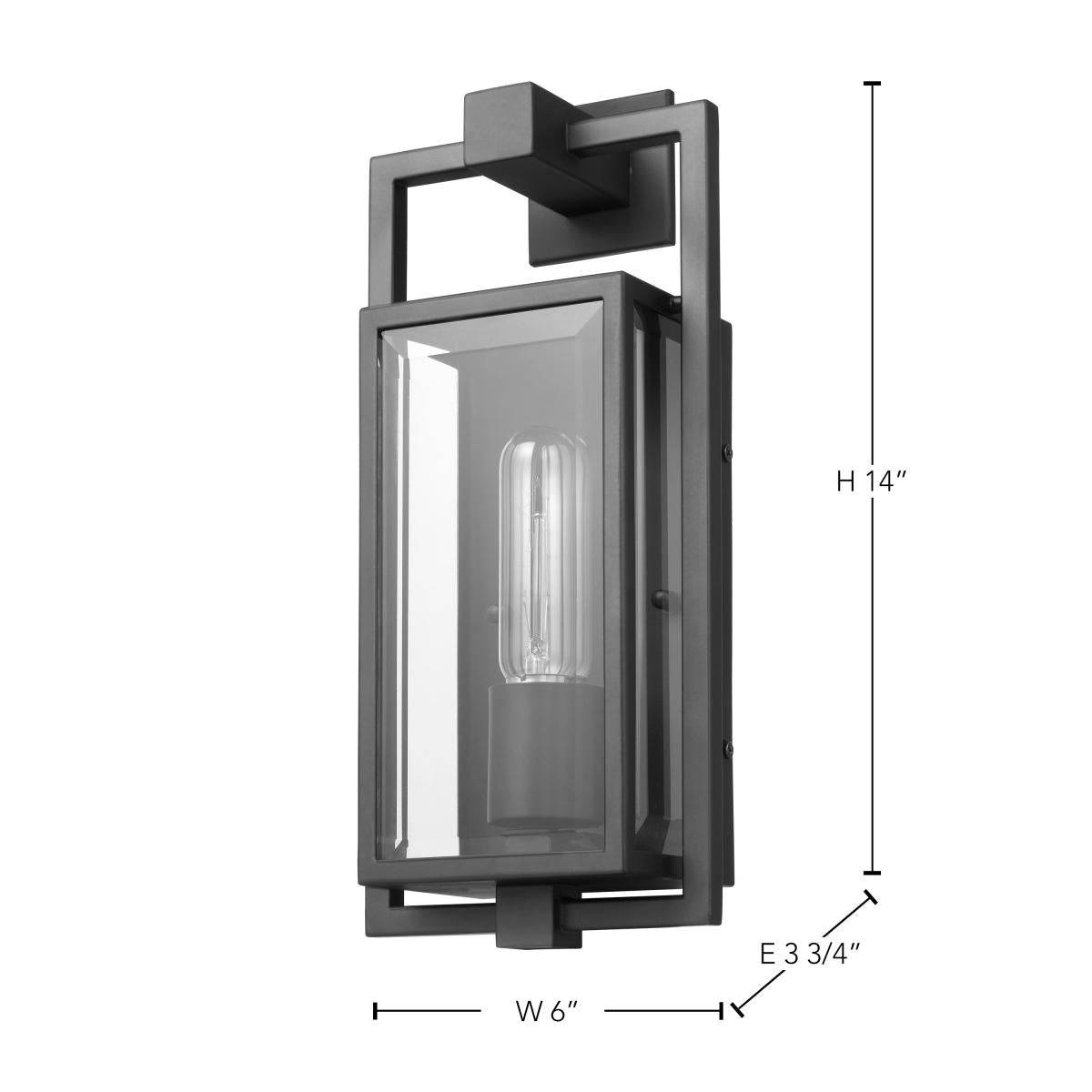 Exhibit; 1 Light; Small Wall Lantern; Matte Black 