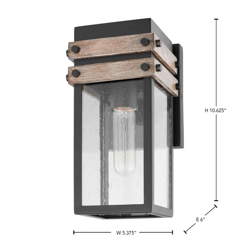 Homestead; 1 Light; Small Wall Lantern; Matte Black 