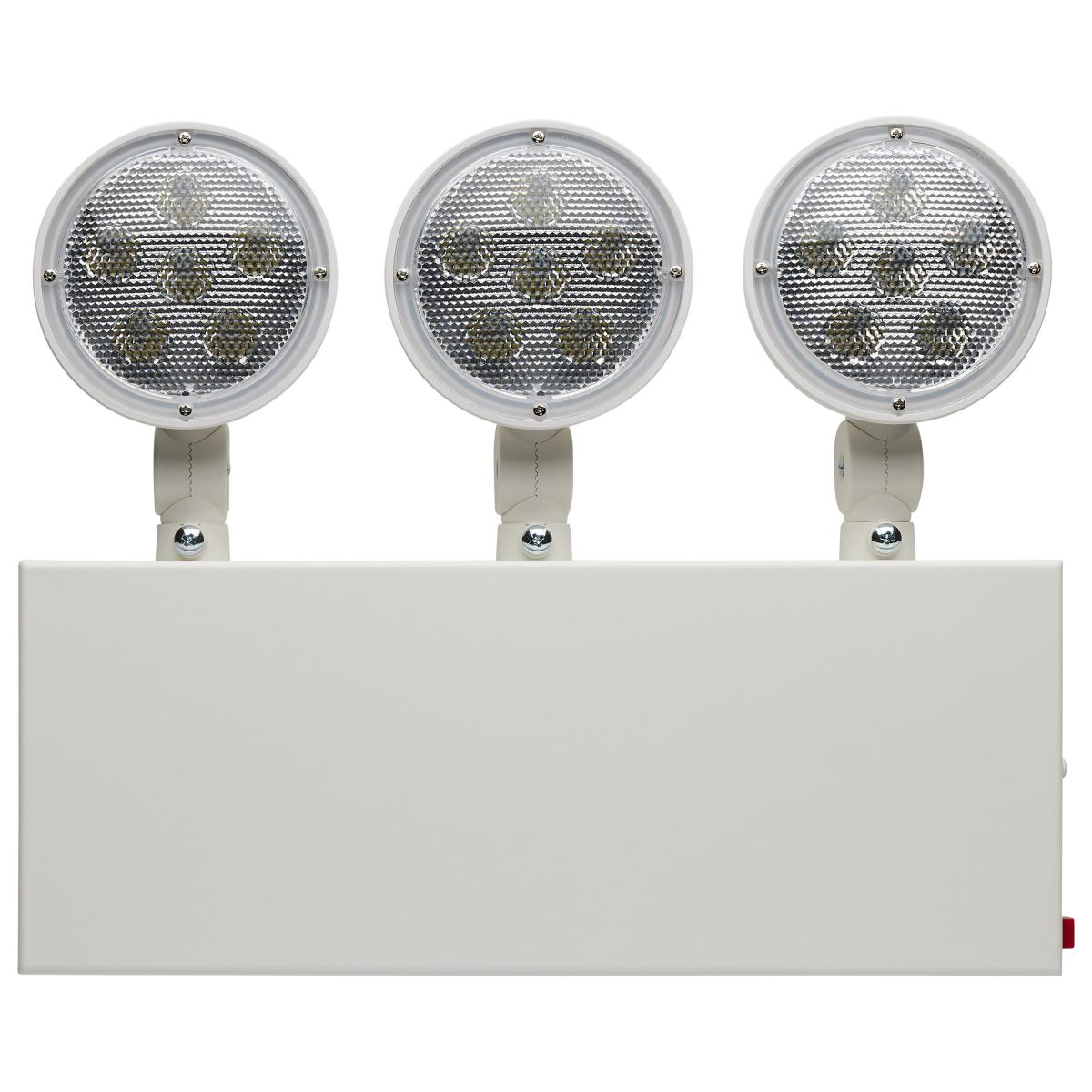 Steel/NYC Tri Head Emergency Light, 90min Ni-Cad backup