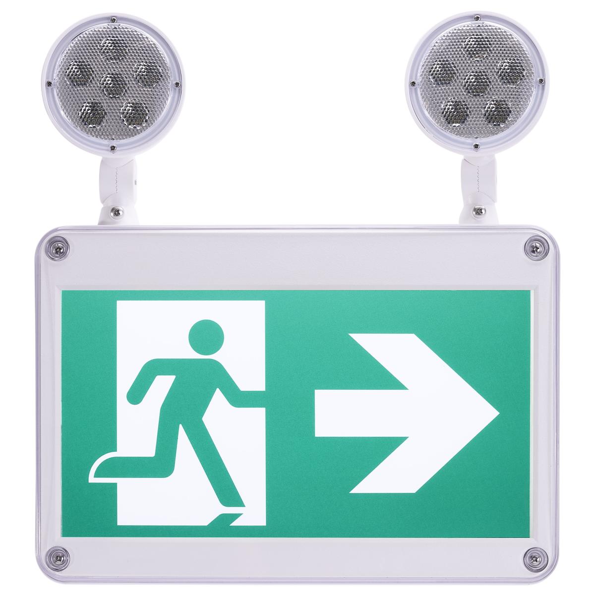 Wet Location Running Man Green Combo Exit Sign