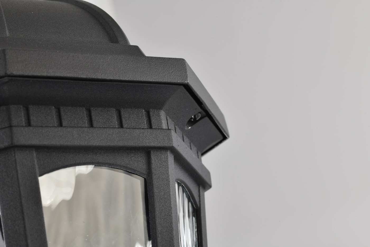 Satco RGB LED East River Collection outdoor hanging fixture with matte black finish and clear water glass for exterior lighting.