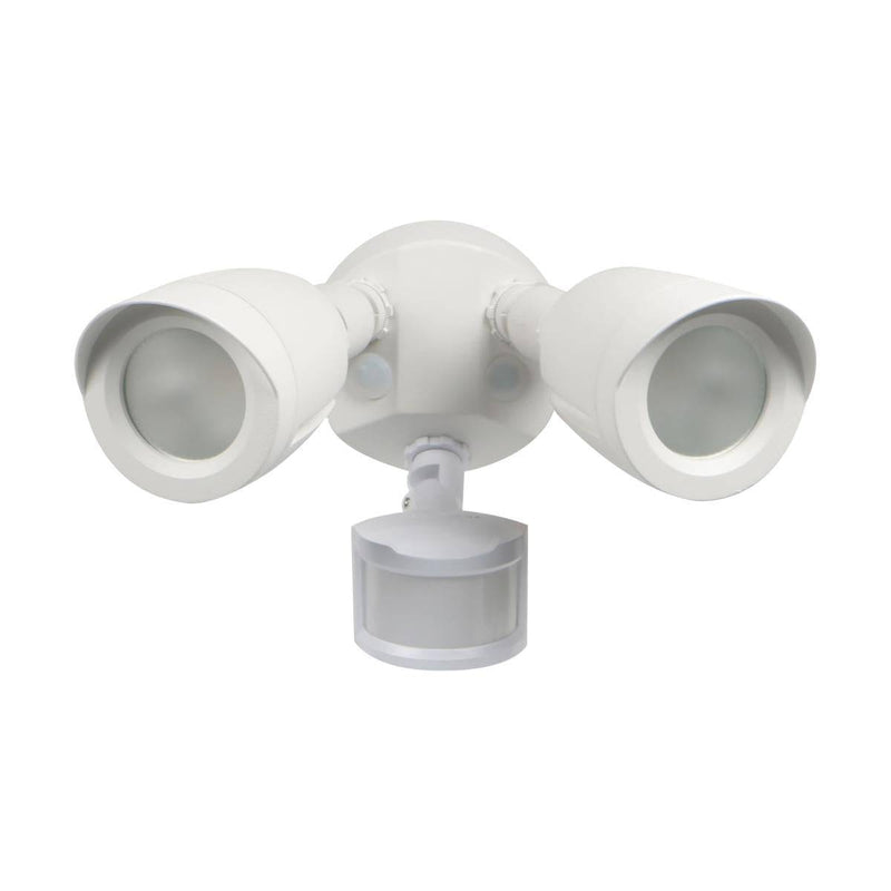 White LED Security Light; Dual Head; Motion Sensor Included