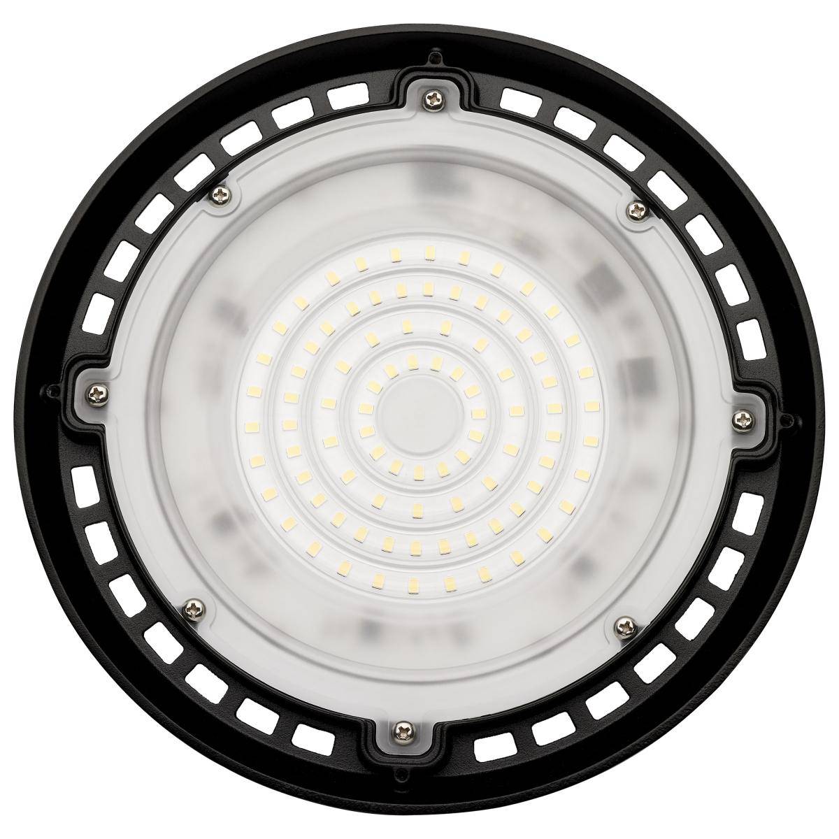 80 Watt; Hi-Pro Shop Light with Plug; 8" Dia.; 5000K; Black Finish; 120 Volt - Green Lighting Wholesale