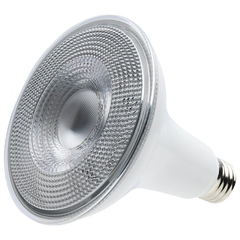 14 Watt Dusk to Dawn LED PAR38; 3000K; Medium Base; White Finish