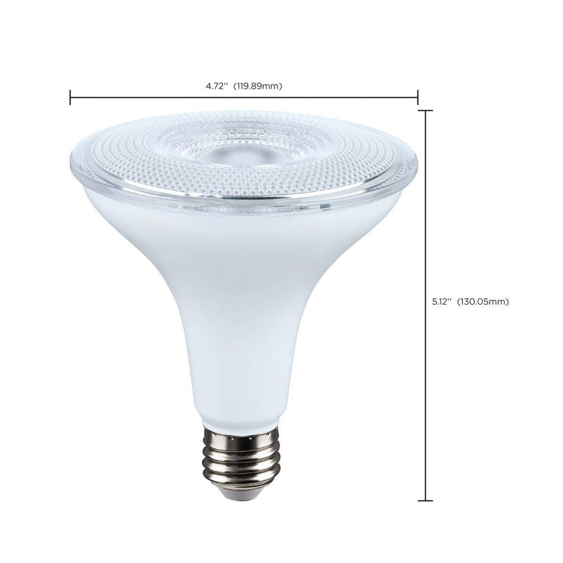 14 Watt Dusk to Dawn LED PAR38; 3000K; Medium Base; White Finish