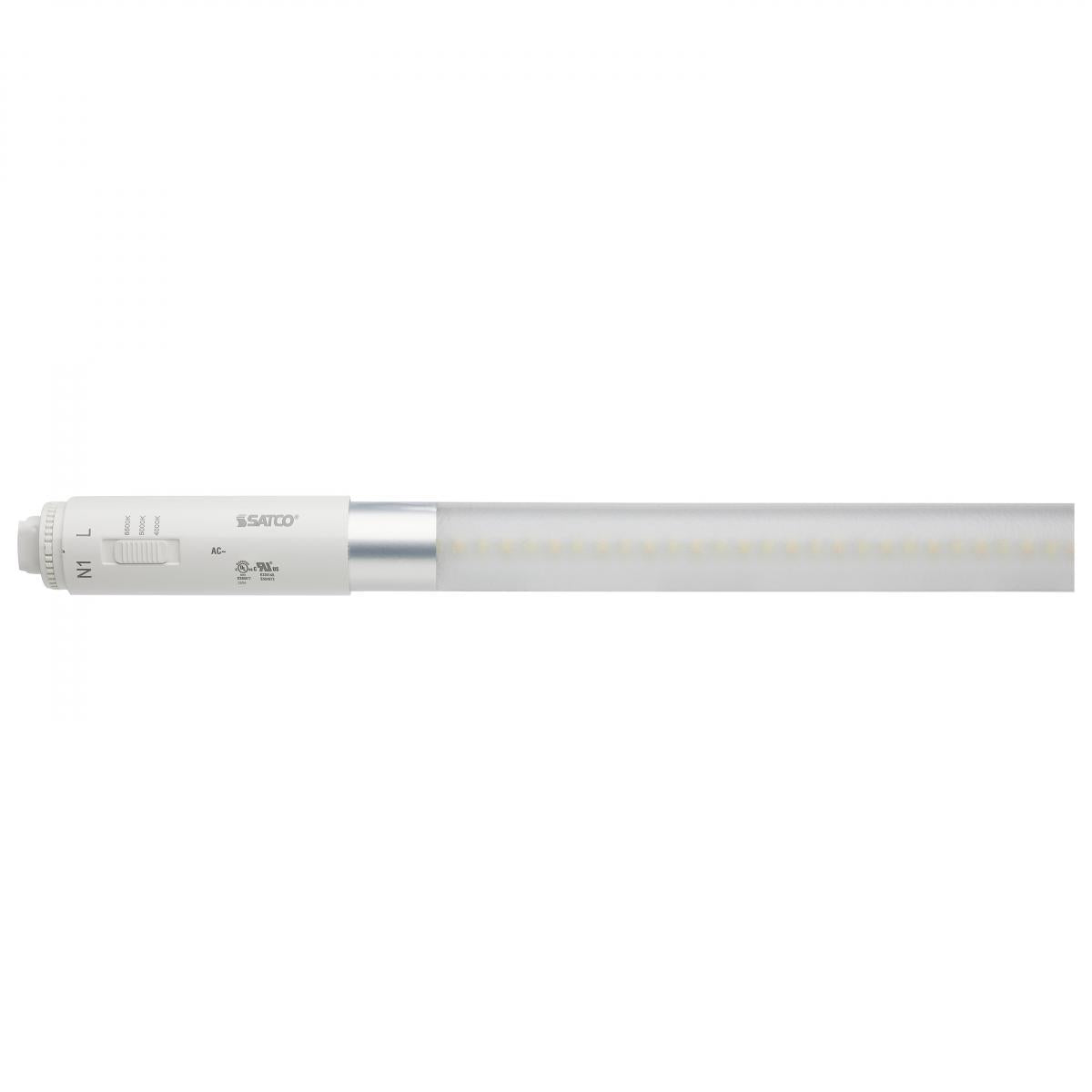 Satco LED T8 Sign Lamps, 3 ft., 1750 Lumens, CCT, Type B, ballast-free, in a case of 10 for commercial lighting.