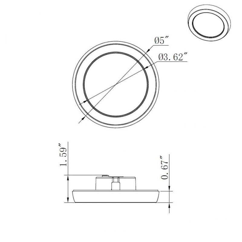 9W; 5in; LED Fixture; CCT Selectable; Round Shape; White