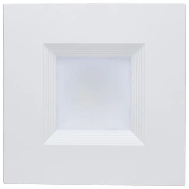 Satco LED square 18.5W 6-inch commercial downlight in white with dual dimming and 120-347V voltage, ceiling fixture.