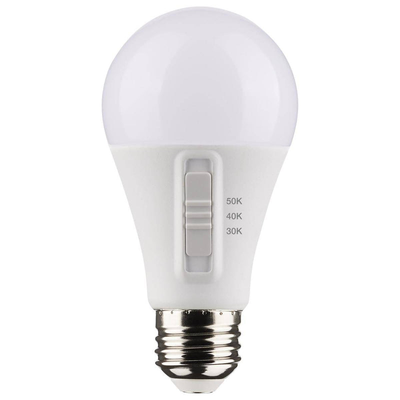 14 Watt LED A19; CCT Selectable; White Finish; 90 CRI