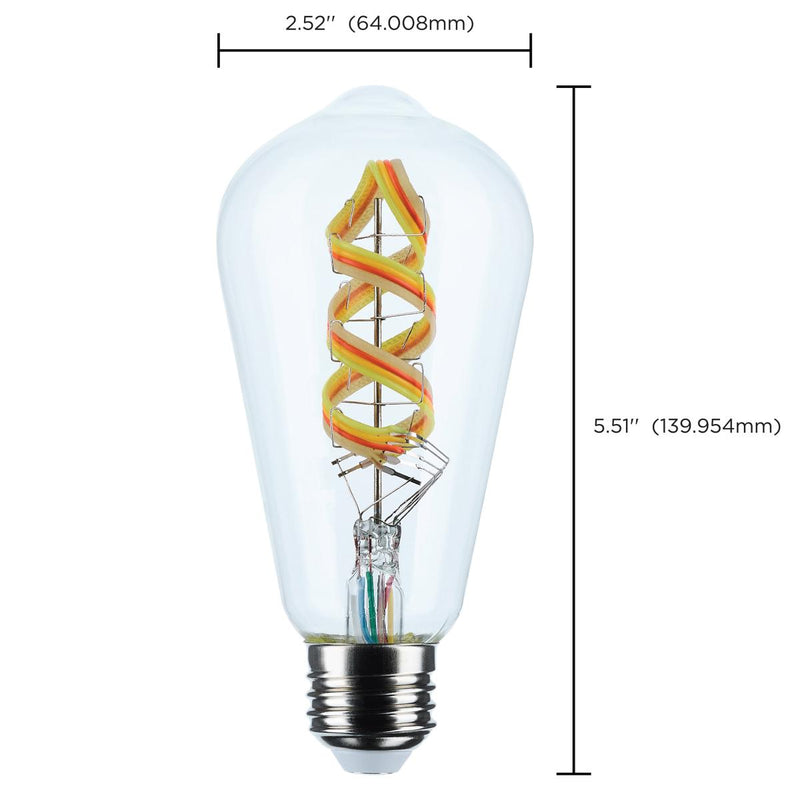 6 Watt; ST19 LED; 2700K-5000K RGB/Tunable White