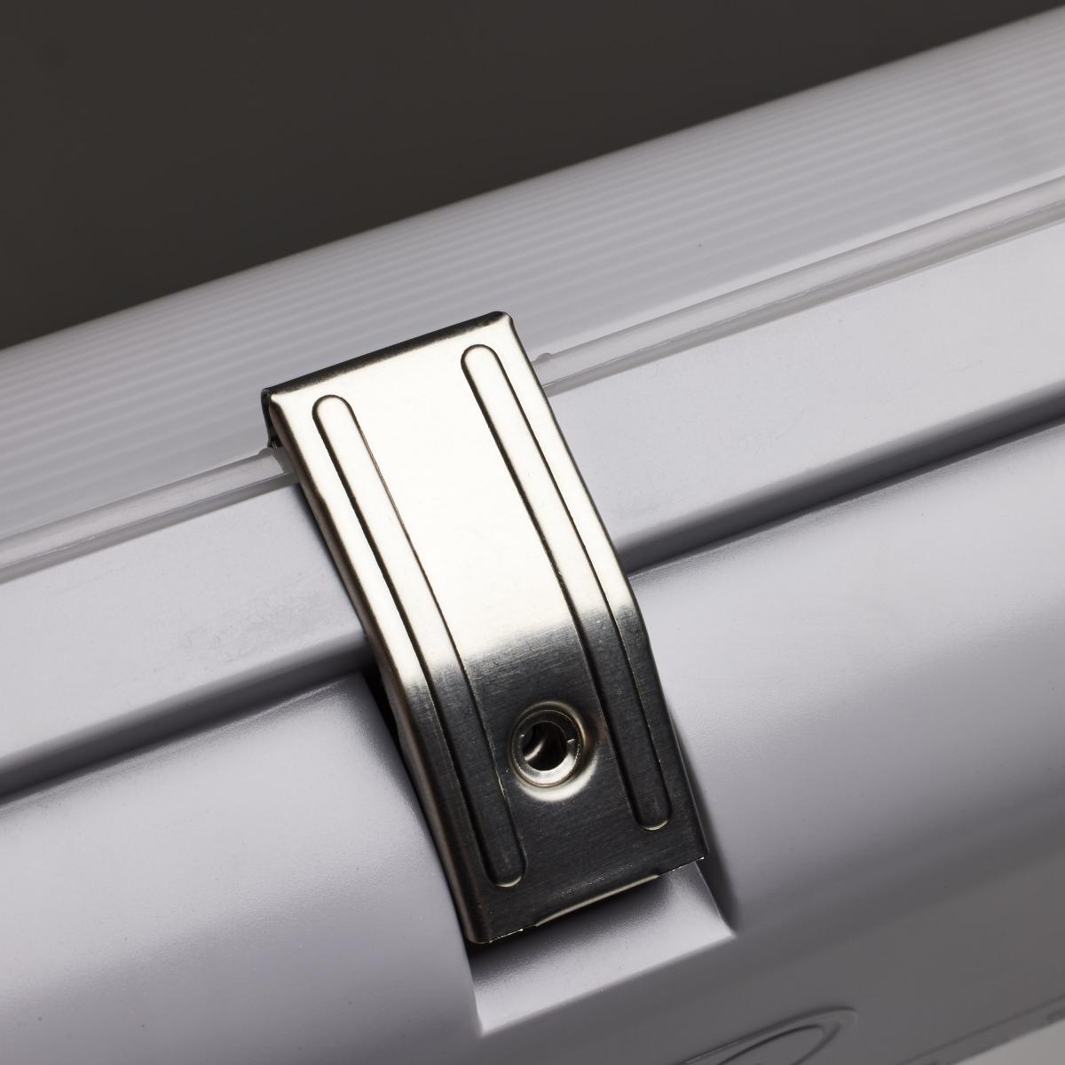 Satco 4-foot vapor-proof LED linear fixture with CCT and wattage selectability, IP65, IK08 rated, 0-10V dimming, 120-347V.