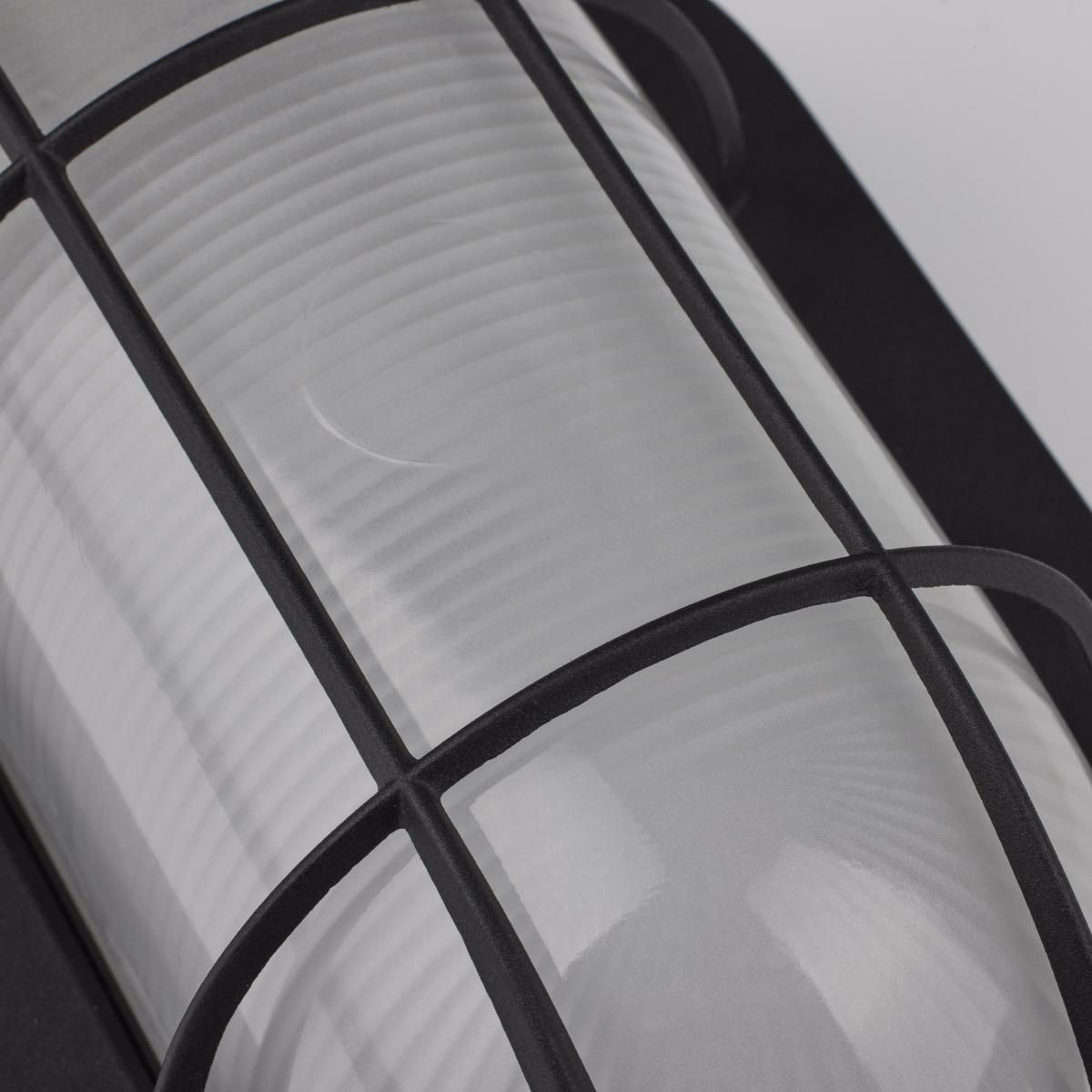 LED Small Oval Bulk Head Fixture; Black Finish