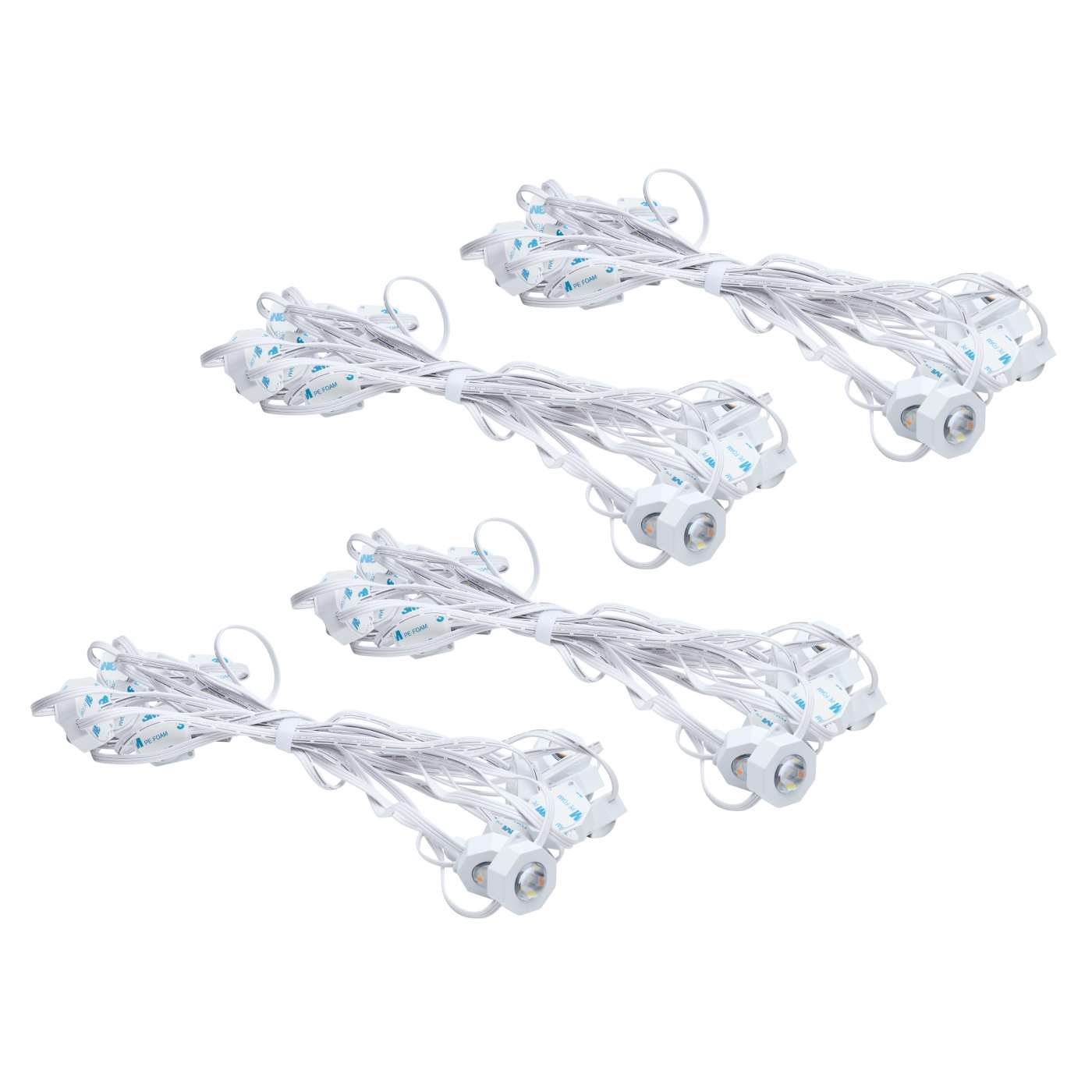 Satco RGB 100-foot LED eave string light with remote, 48W, RGBTW color-changing lighting, 120V outdoor LED fixture