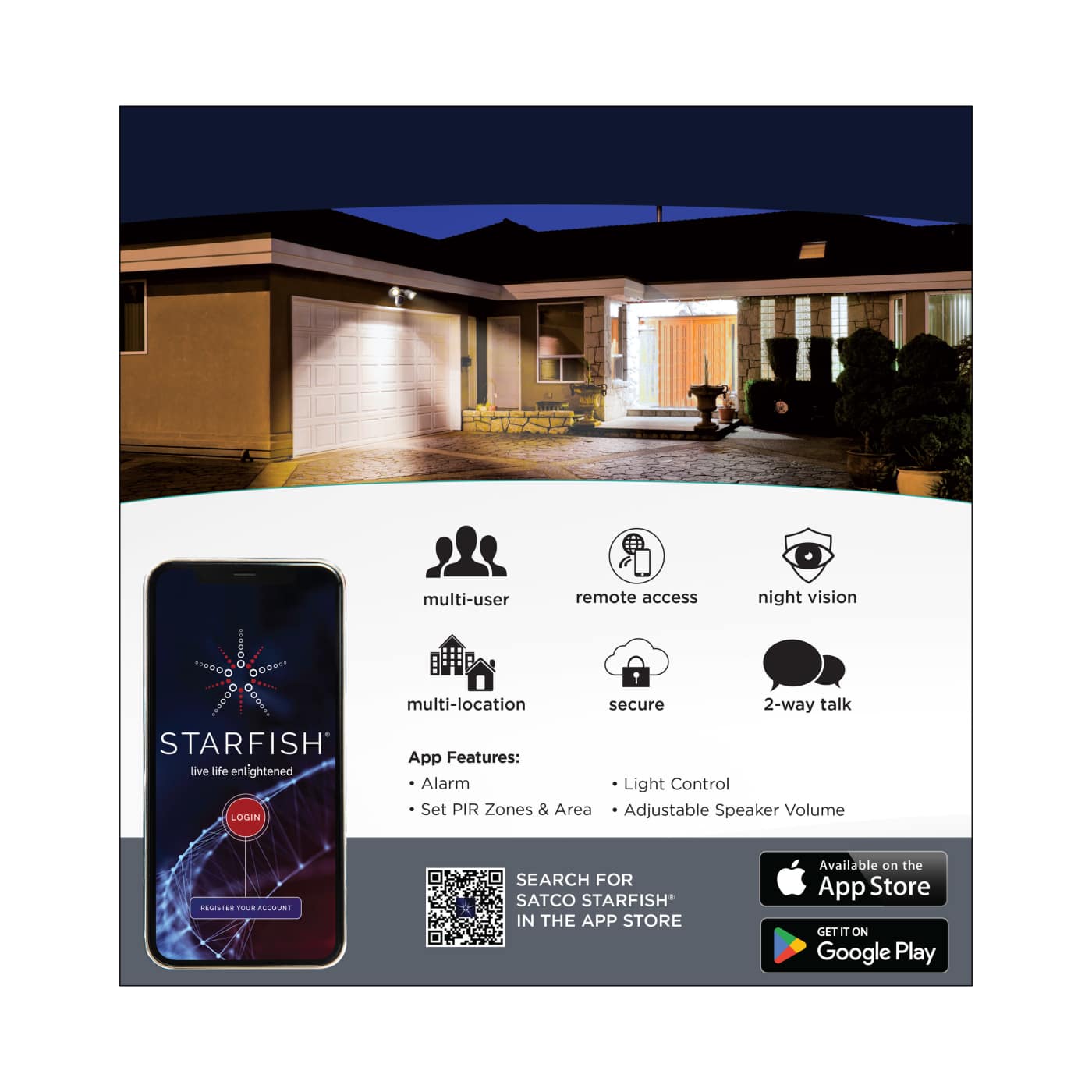 LED Bronze SMART Security Light w/Camera; 20 Watt; 3000K