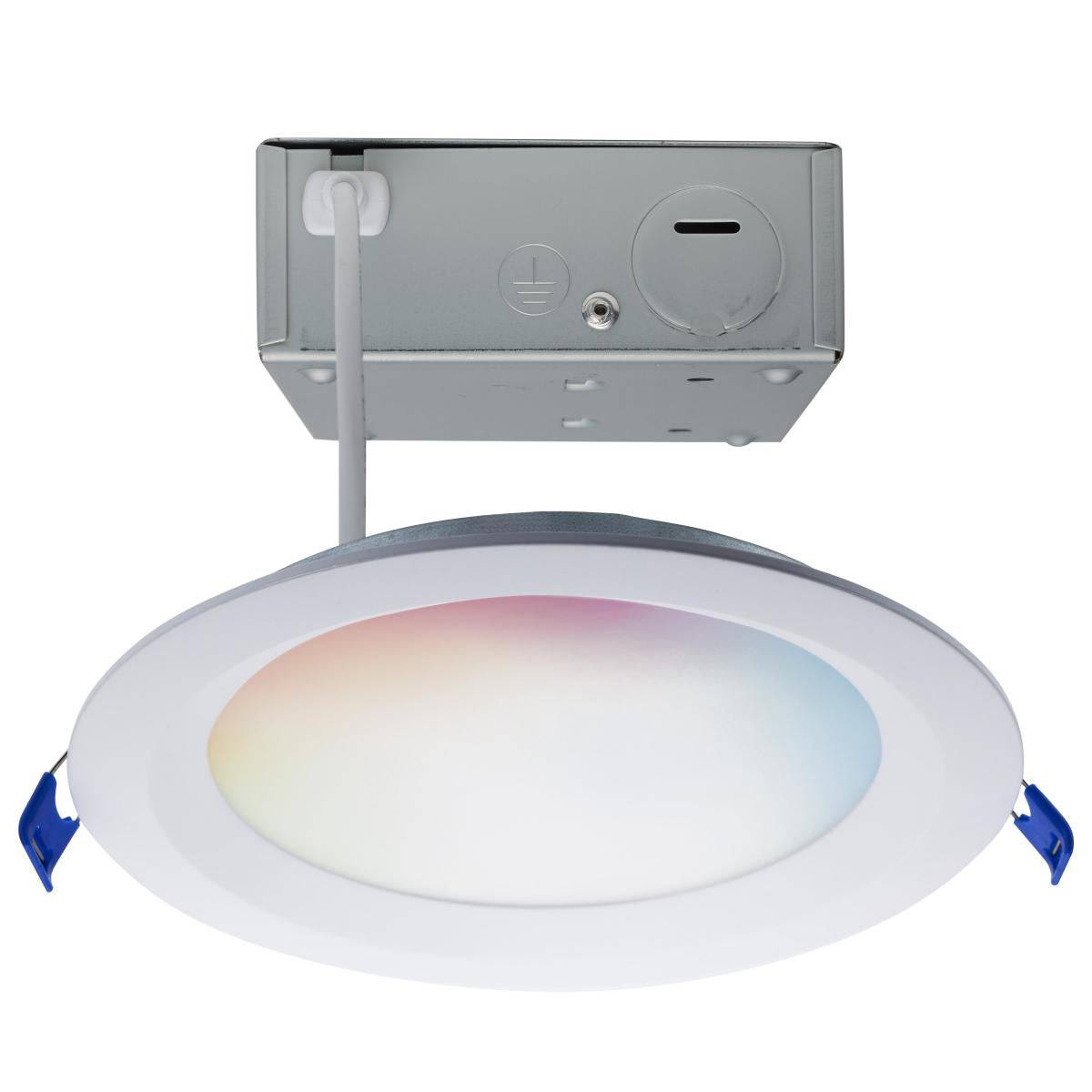 12 Watt; LED Direct Wire; Low Profile Regress Baffle Downlight; 6 Inch Round; Starfish IOT; Tunable White and RGB
