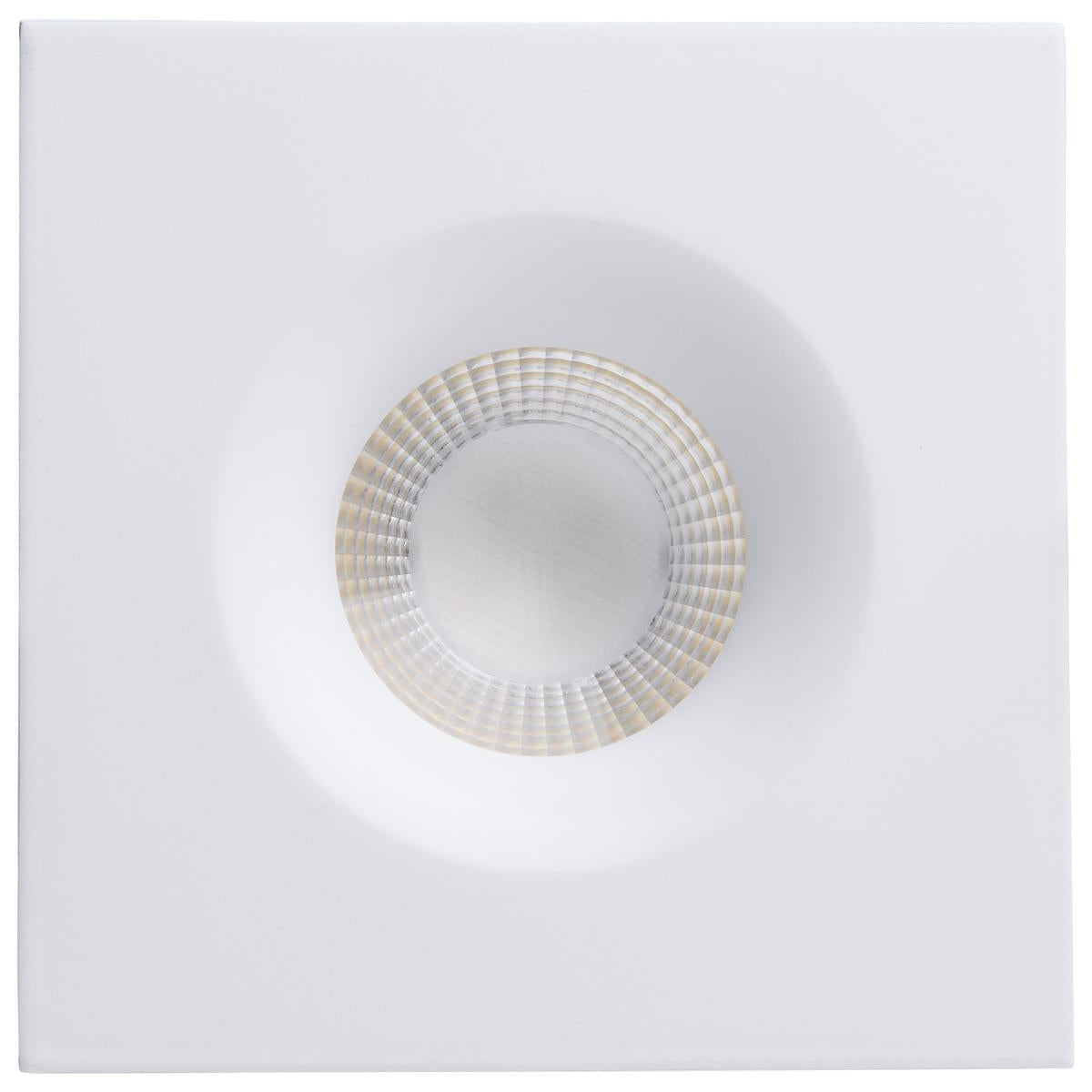 Satco 4-inch square white LED wafer downlight with 10W, remote driver, and CCT selectable for versatile lighting.