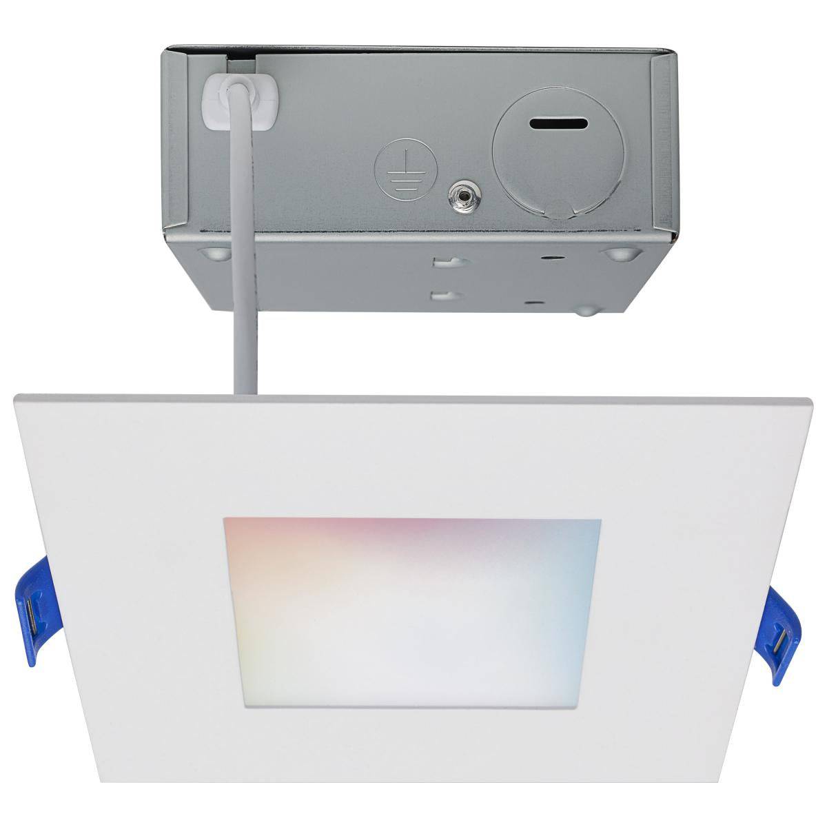 9 Watt; LED Direct Wire; Low Profile Downlight; 4 Inch Square; Starfish IOT; Tunable White and RGB; - Green Lighting Wholesale, INC