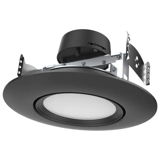 Black 10.5 Watt LED 5/6 Inch Downlight; Gimbaled