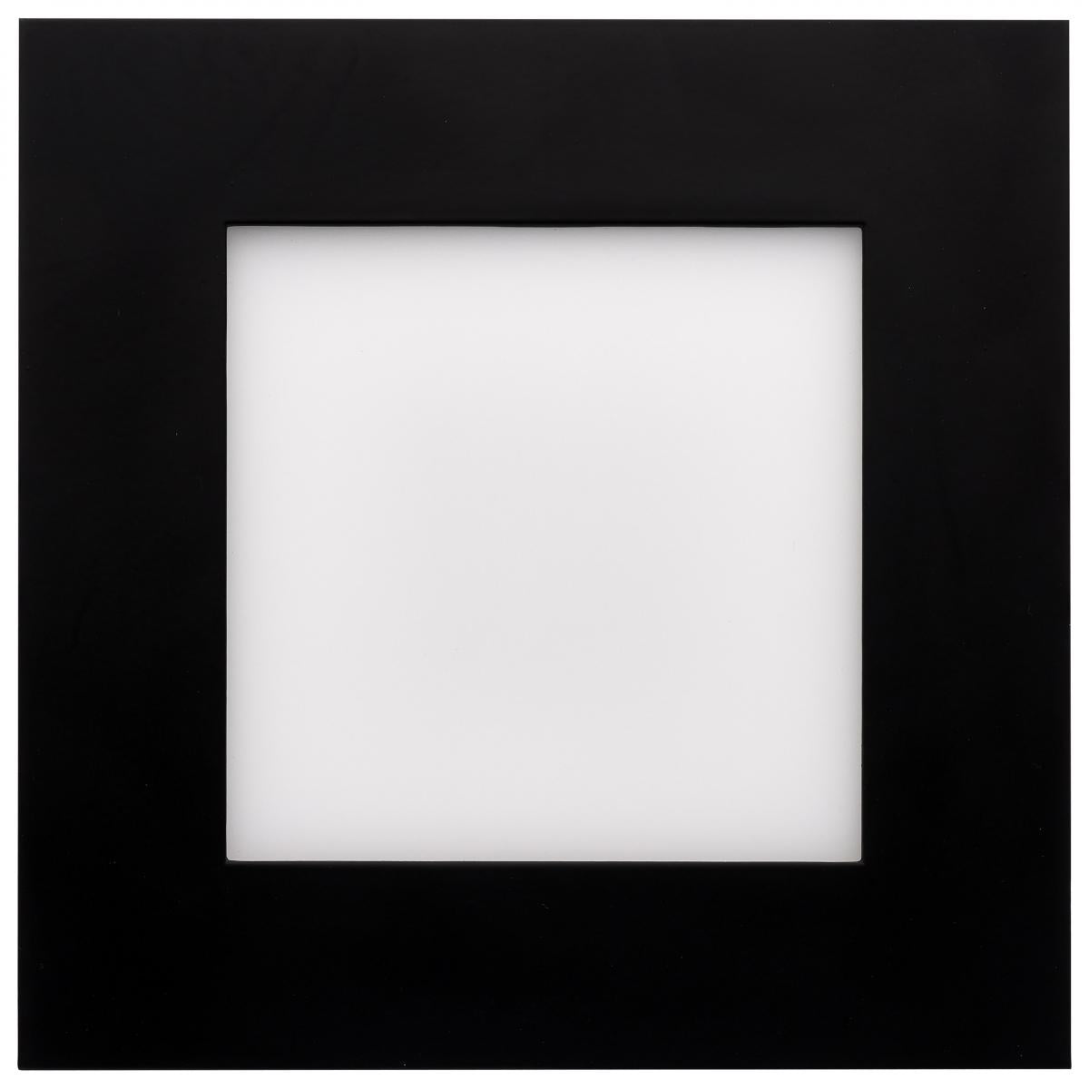 Satco black square 12W LED wafer downlight, 6-inch with CCT selectable, low-profile design for modern lighting installations.