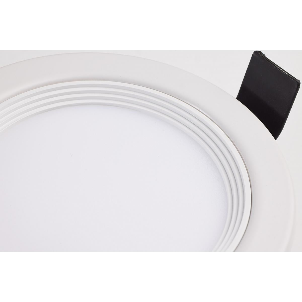 Satco Fire Rated 4-inch round LED wafer downlight with white finish and CCT selectable feature.