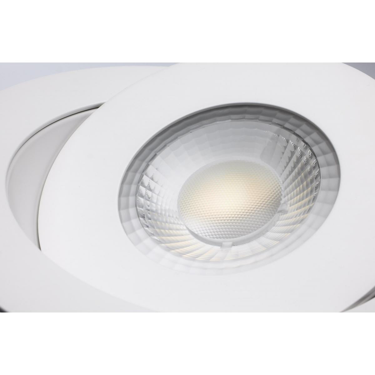 Satco 15W white RGB and tunable white LED wafer gimbaled downlight, 6-inch diameter for versatile lighting.