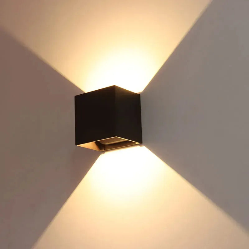 Bronze Wall Cube with Adj. Beam Angle Up/Down Light