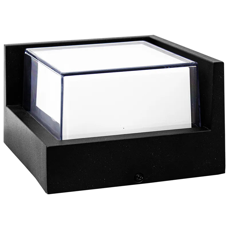 Westgate 6-inch square RGB smart LED wall light for exterior architectural lighting, 12W, with colorful lighting options.