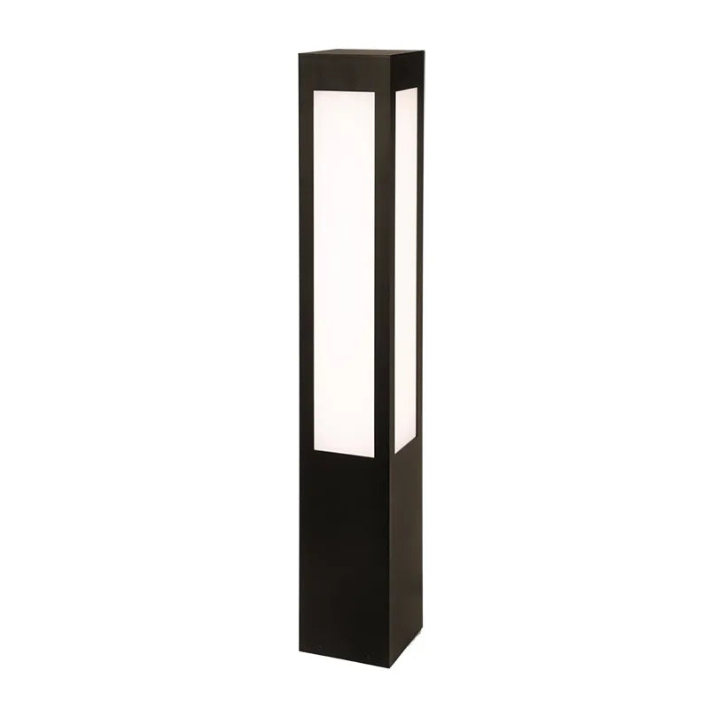 RGB Square 40 Inch LED Bollard in Black 