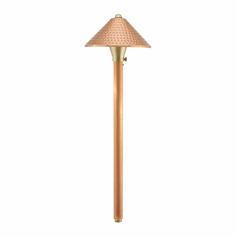 Westgate solid copper 12V LED pathway light with 200 lumens in 3000K warm white, designed for outdoor exterior lighting.