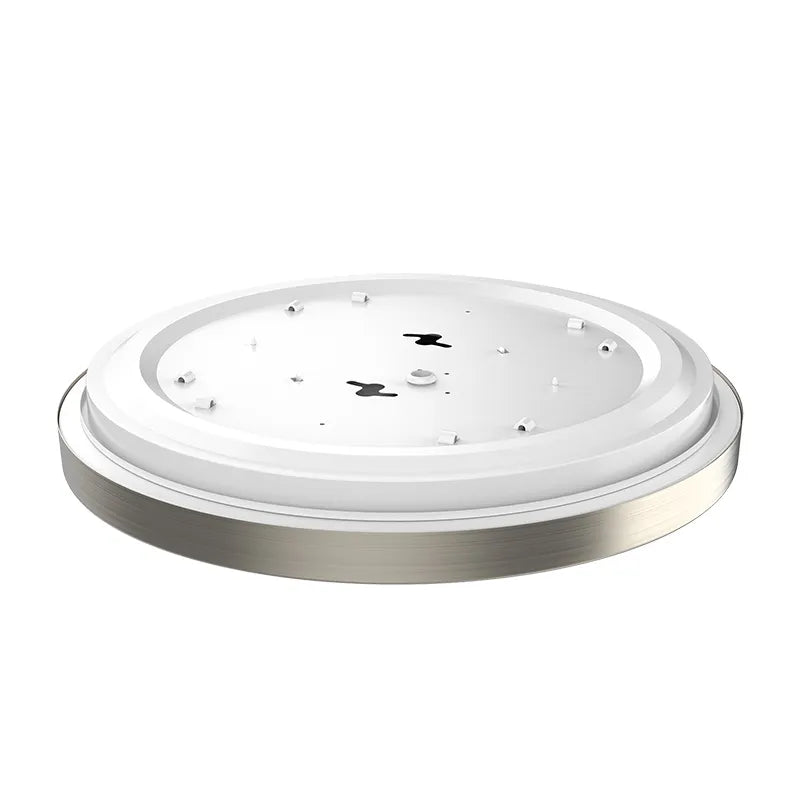 Westgate LED brushed nickel flush mount ceiling light with multi-CCT single ring design, 24W energy-efficient LED fixture.