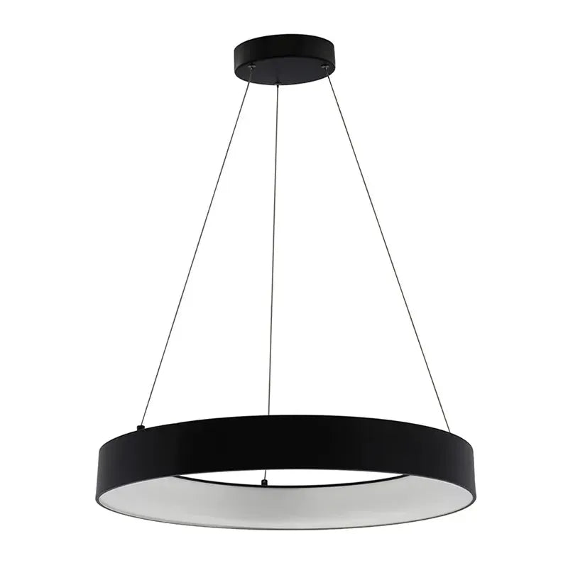 LED Black 24" Hollow Circle Pendant with Uplight, 40W
