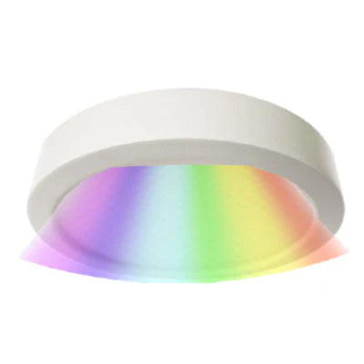 Westgate RGB flush mount LED round fixture, 14.5-inch diameter, 26-watt LED ceiling light with vibrant color options.