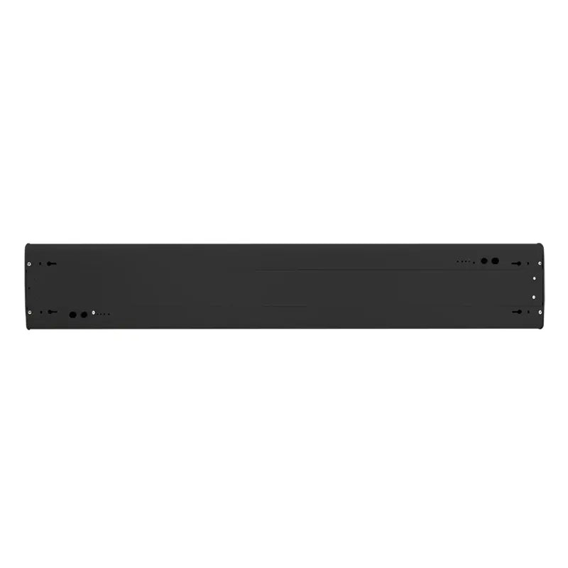 Black LED parabolic suspended 4ft down light from Westgate, LED linear fixture with adjustable color and wattage.