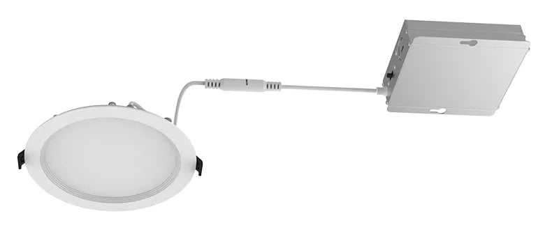 Westgate 6-inch LED wafer light, ultra-slim canless baffle design, 12W with adjustable CCT for modern ceiling lighting.