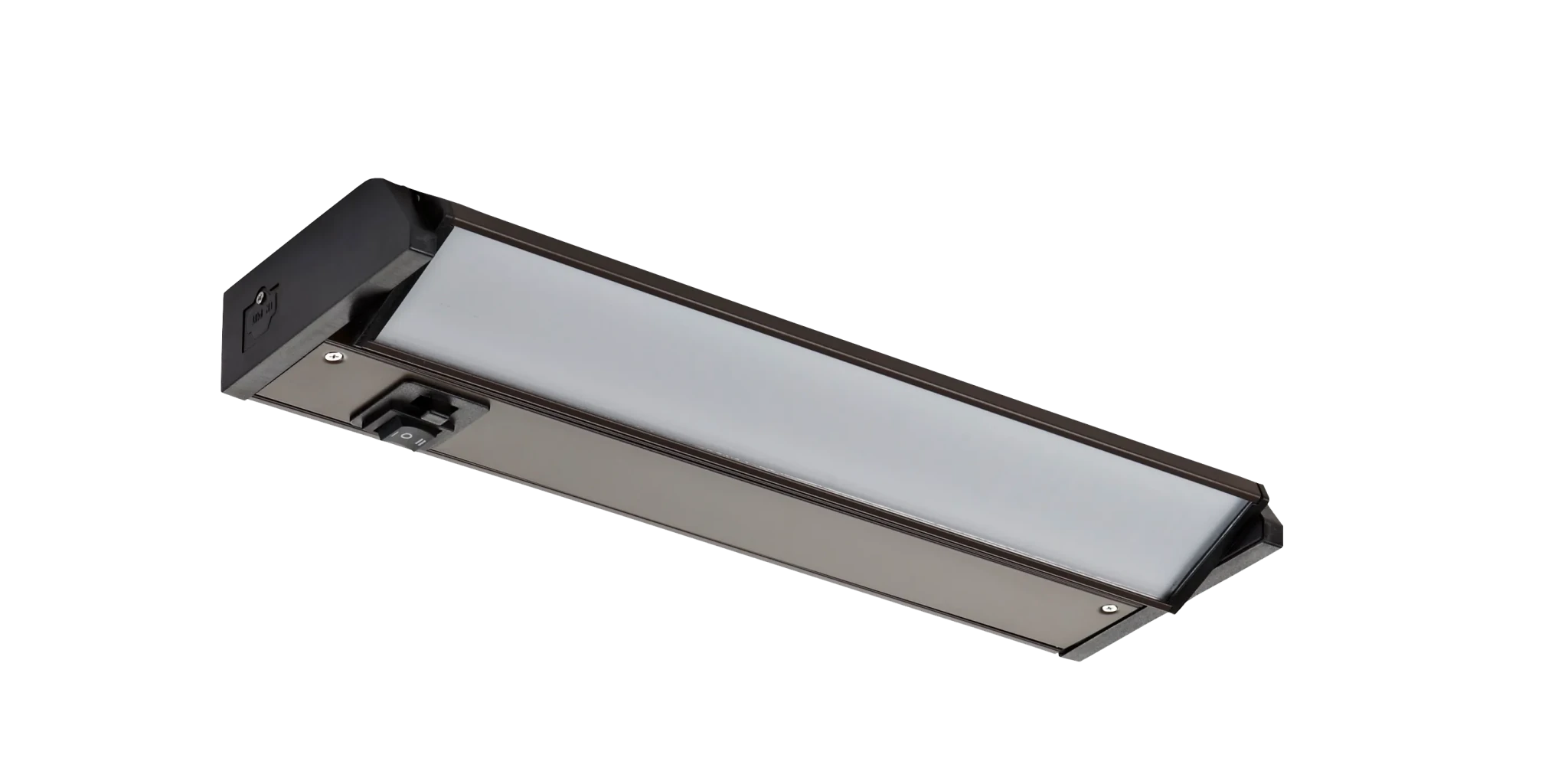Westgate 21-inch bronze LED under cabinet light with adjustable angle and CCT selection for versatile kitchen task lighting.